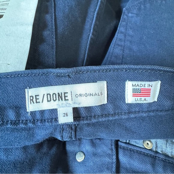 Re/Done NWT Dark Blue High Rise Stovepipe Jeans - Picture 6 of 8